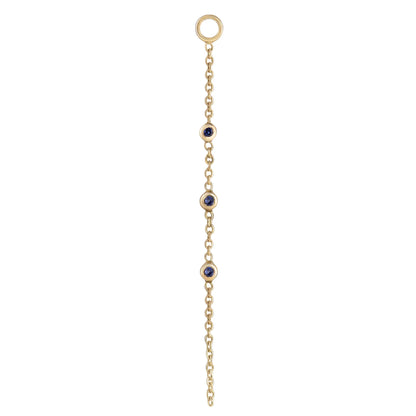 métier / triple round gemstone chain plaque charm - single