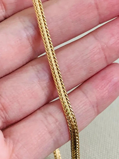 anklet - herringbone textured chain