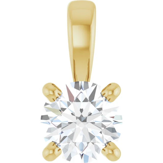 round prong-set pendant charm - grown diamond