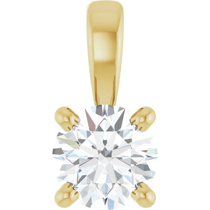 round prong-set pendant charm - grown diamond