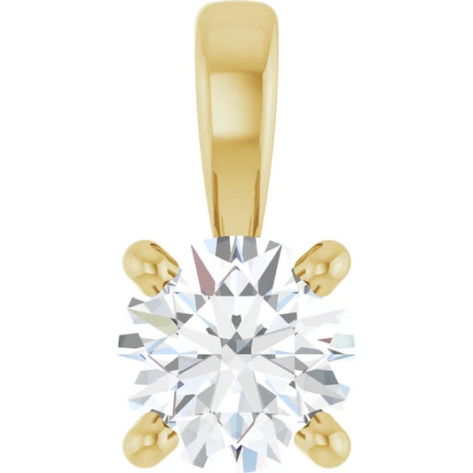 round prong-set pendant charm - grown diamond