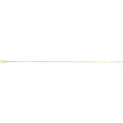 flat elongated oval paperclip chain bracelet - 1.25mm