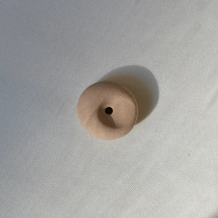 beige clay pebble incense holder