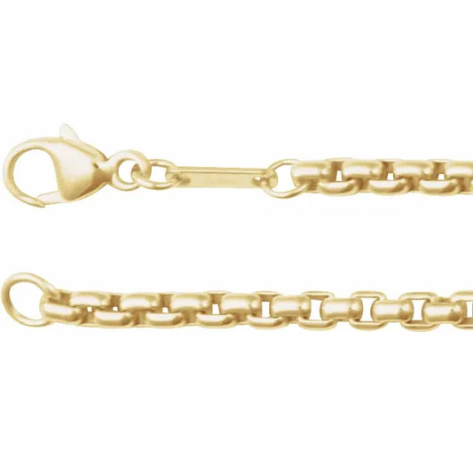 rounded box chain bracelet - 2.6mm