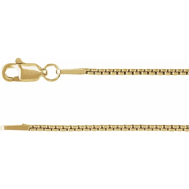 rounded box chain necklace - 1.25mm