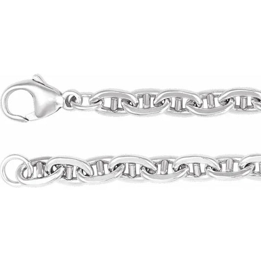 chain bracelet / curbed anchor - 4.5mm