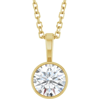 round solitaire pendant necklace - grown diamond