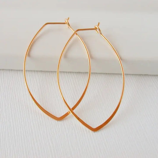 marquise shape hoop earrings