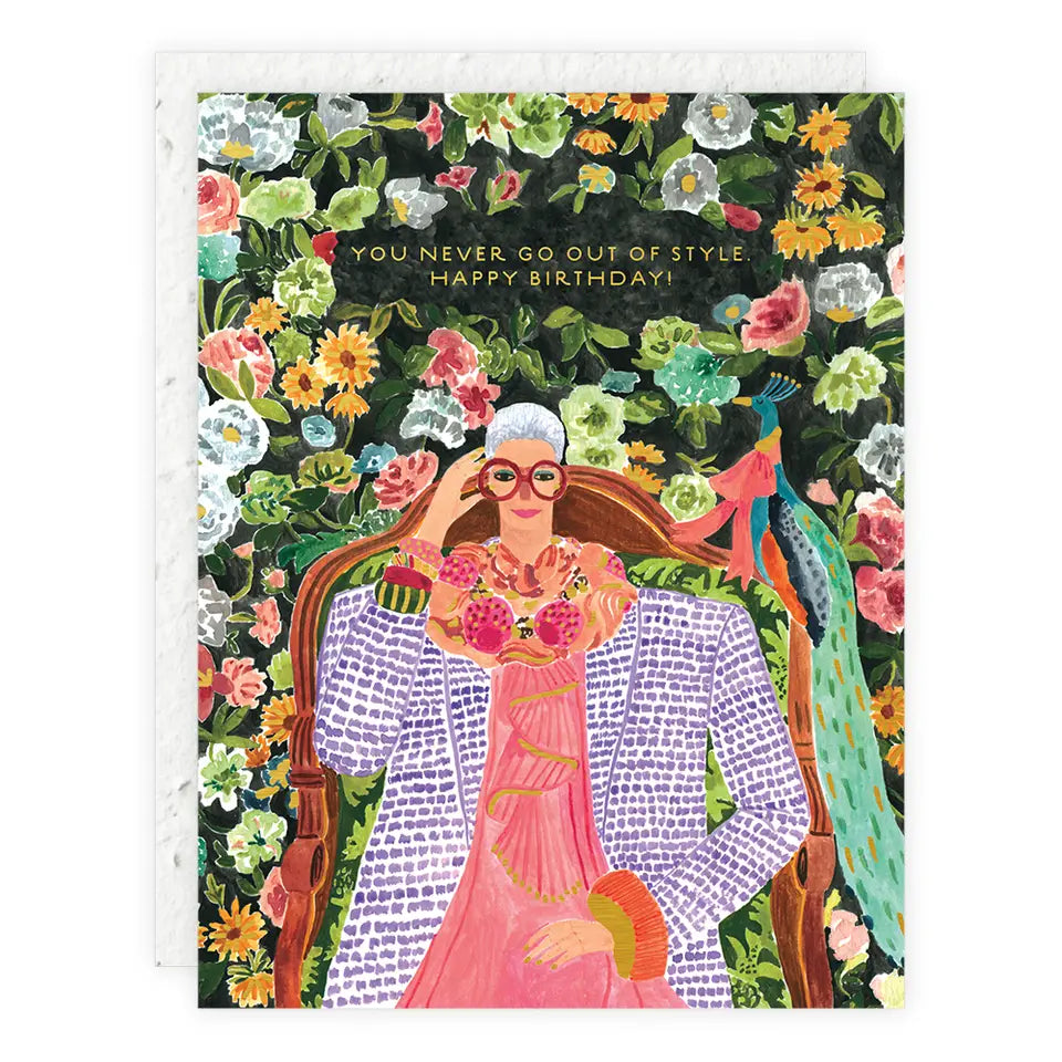 iris you never go out of style birthday card