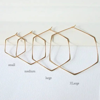 hexagon shape hoop earrings
