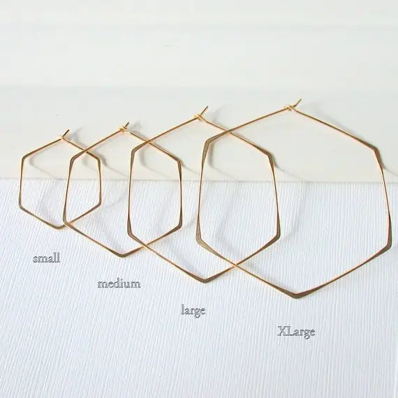 hexagon shape hoop earrings