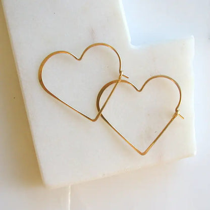 heart shape hoop earrings