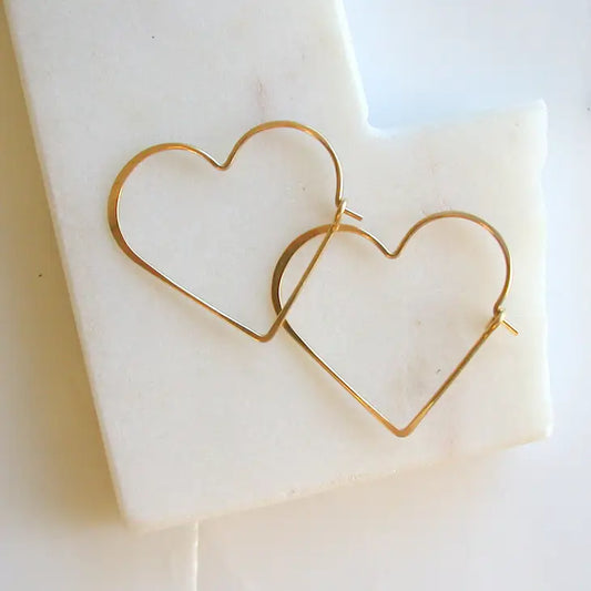 heart shape hoop earrings