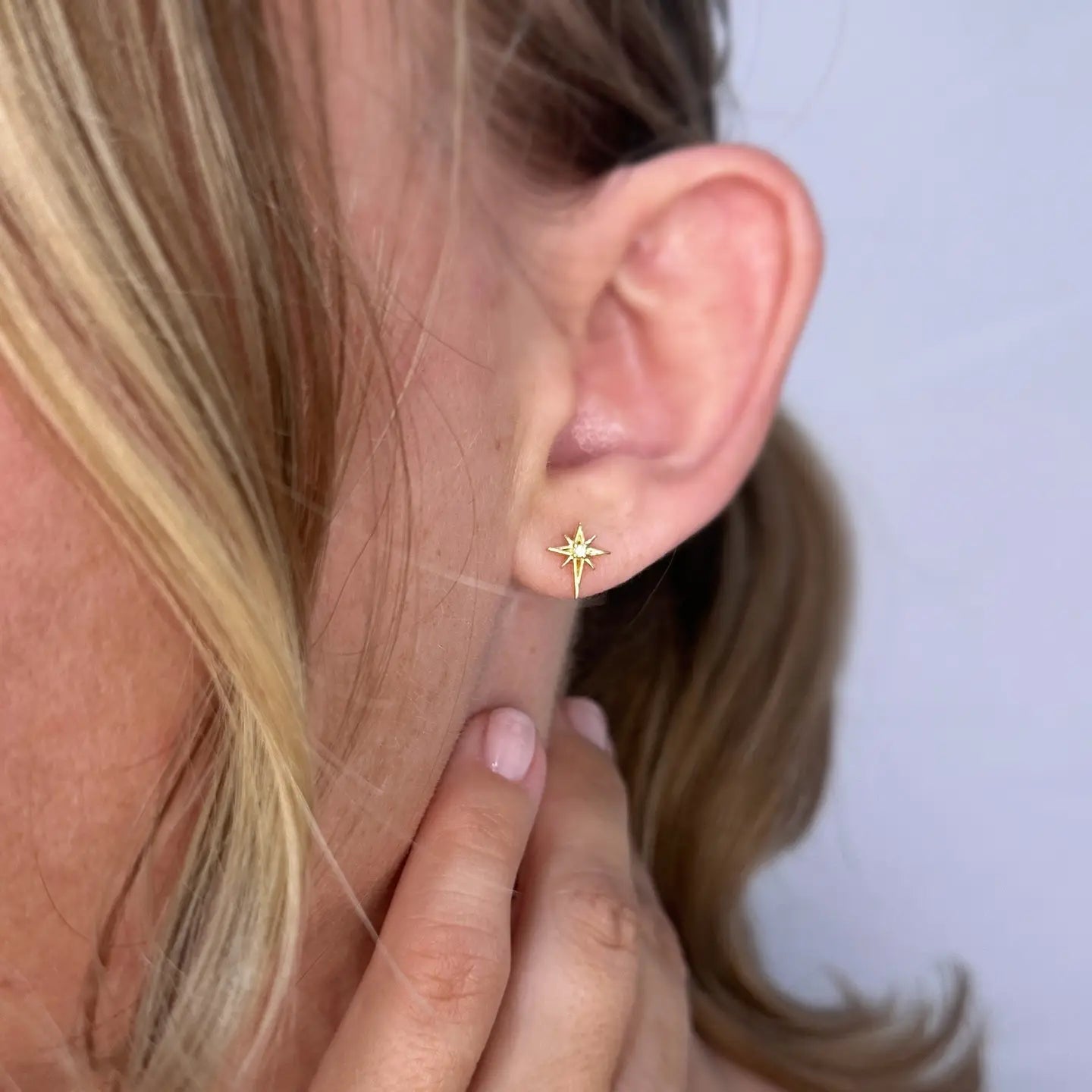 starburst stud earrings - cz