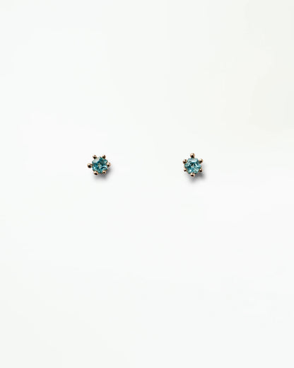 wwake / hex stud earrings - apatite