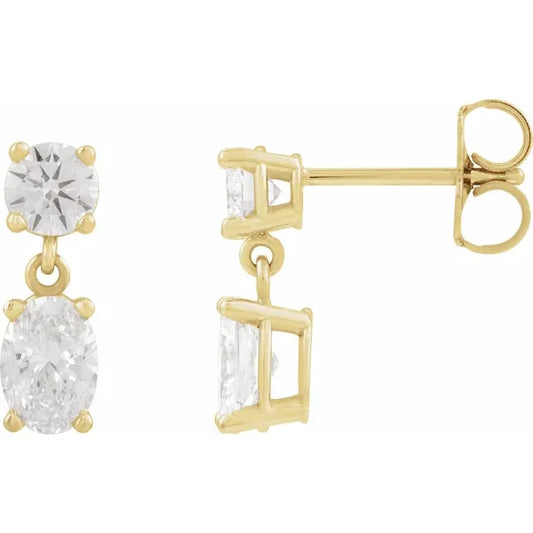 two-stone drop earrings - grown diamond