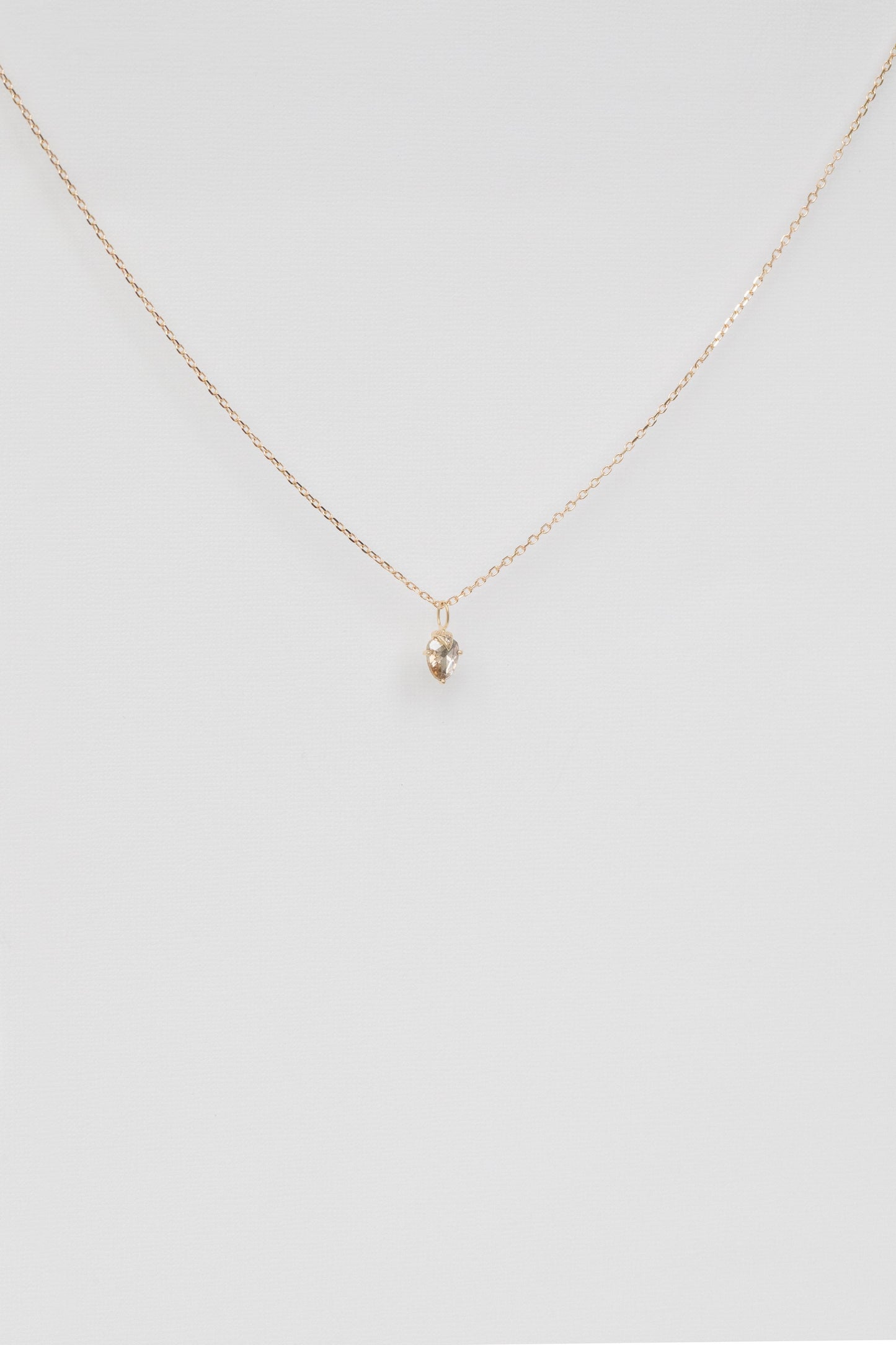 champagne diamond rose-cut claw necklace