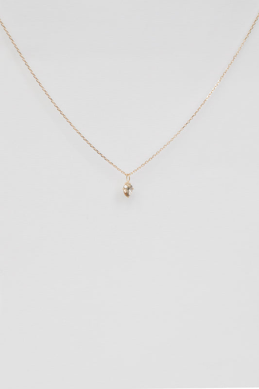 champagne diamond rose-cut claw necklace