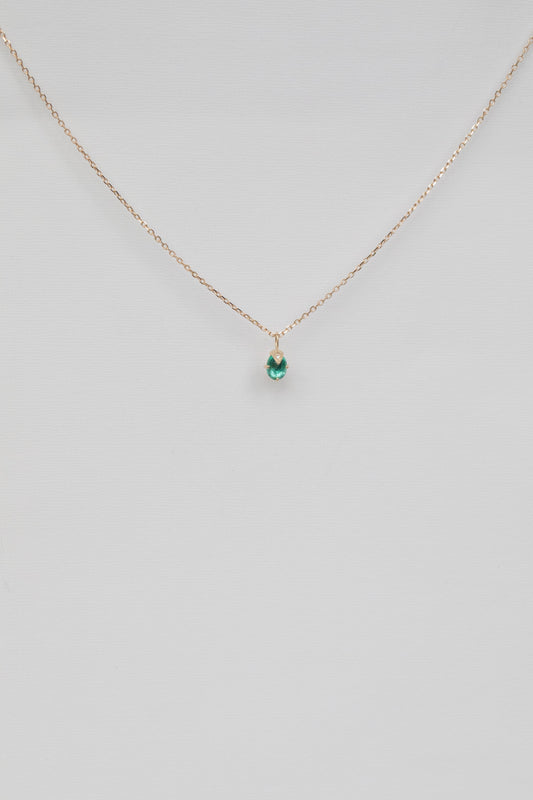emerald & diamond claw necklace
