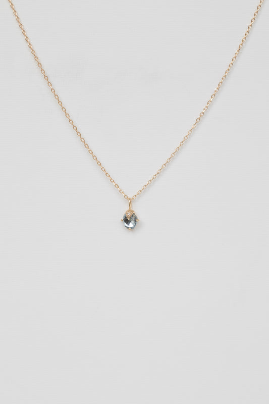 aquamarine & diamond claw necklace