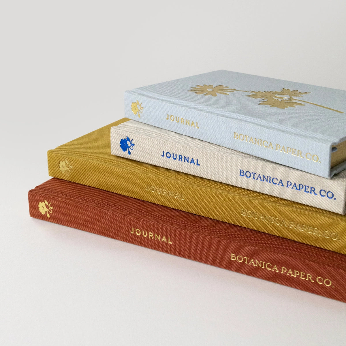 botanica paper co. / mini linen journal - blue flora