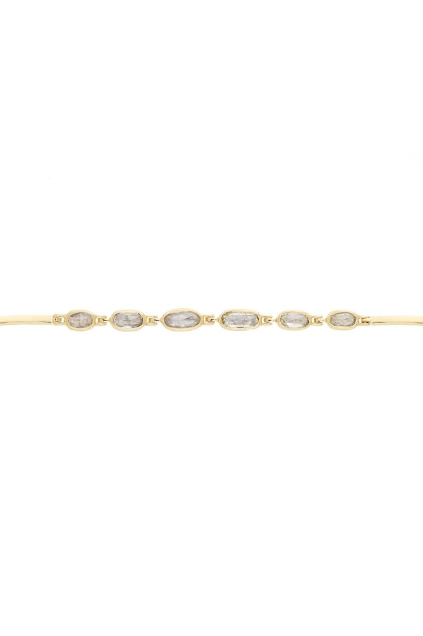 articulated link chain bracelet - grey diamond