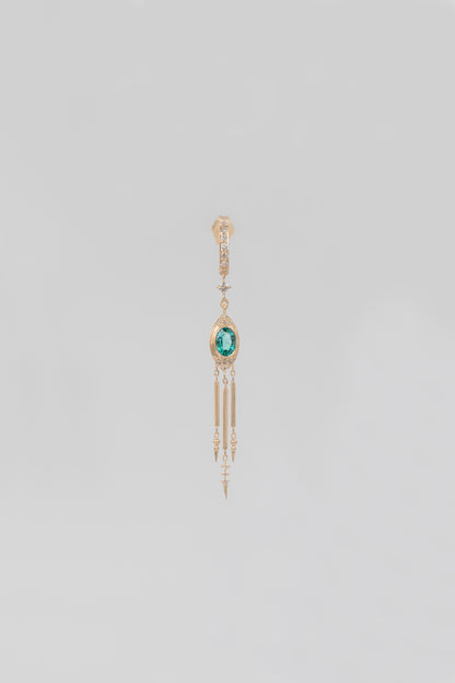 totem emerald & diamond fringe earrings