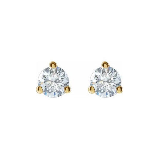 solitaire stud earrings - natural diamond