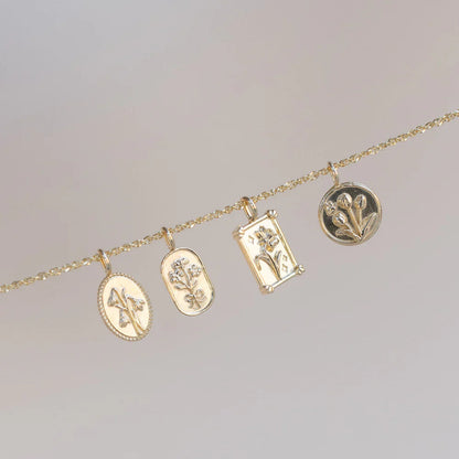 flower pendant charm - daffodil (march)