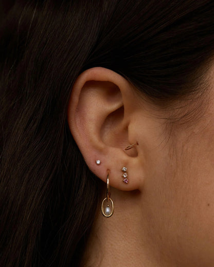 wwake / pearl droplet hoop earrings