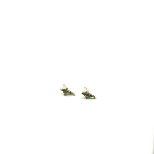 alexandrite shield stud earrings
