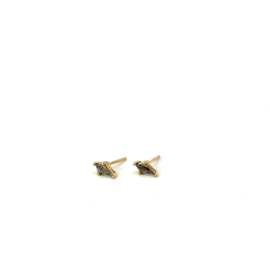 alexandrite shield stud earrings