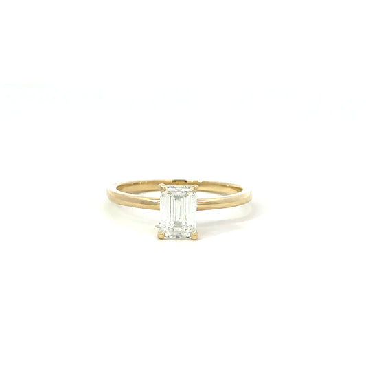 vera emerald solitaire ring - grown diamond