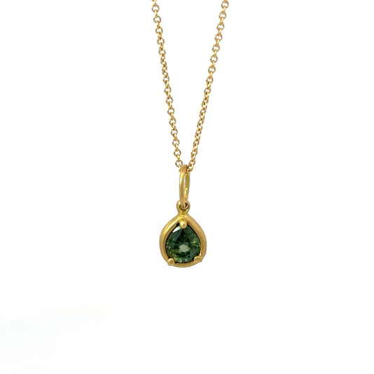 city pendant necklace - green sapphire
