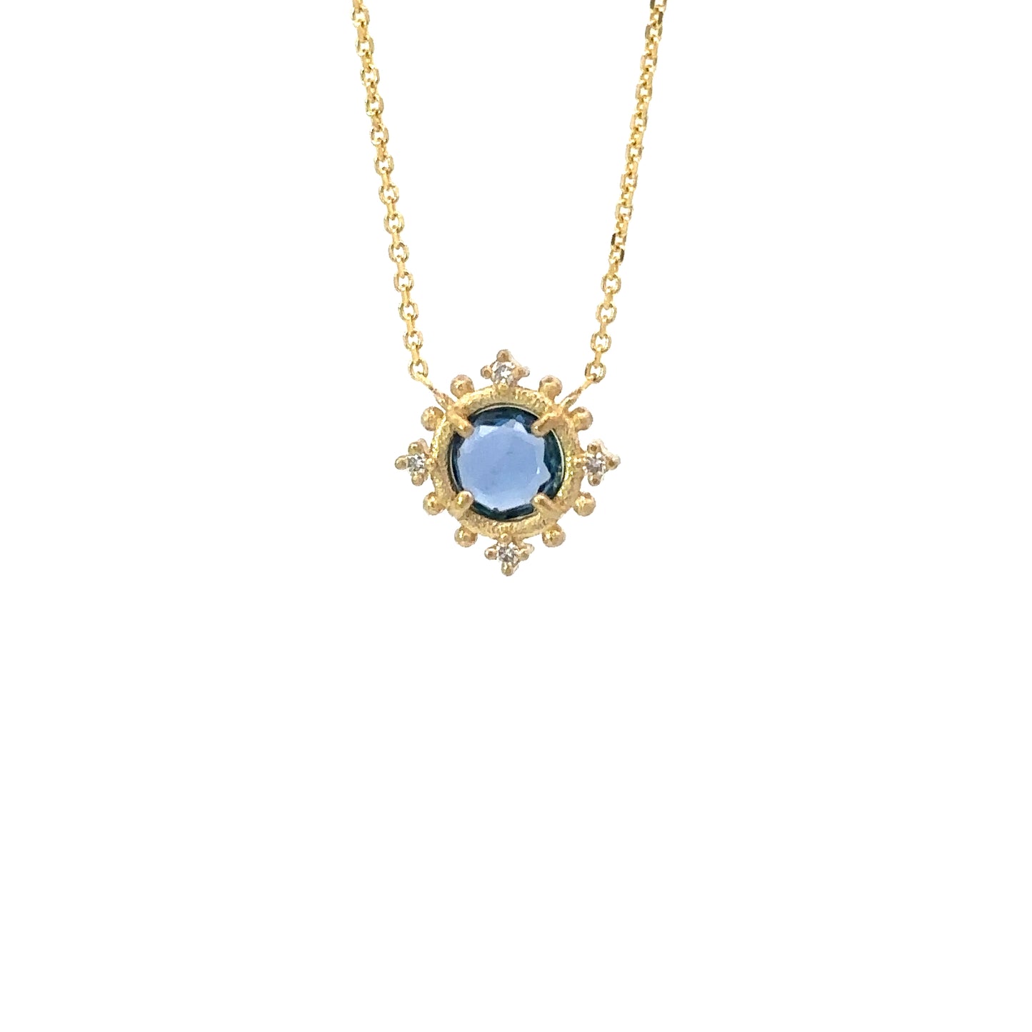 blue sapphire burst necklace