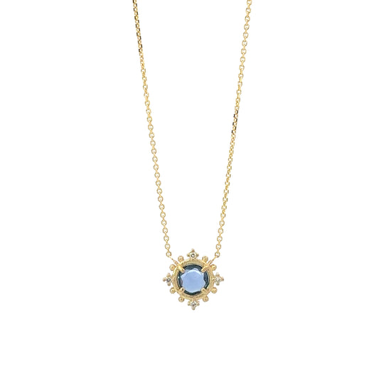 blue sapphire burst necklace