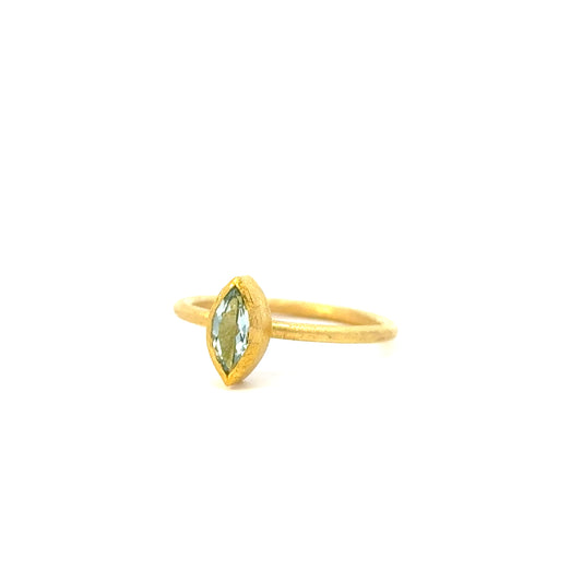 faceted aquamarine marquise ring