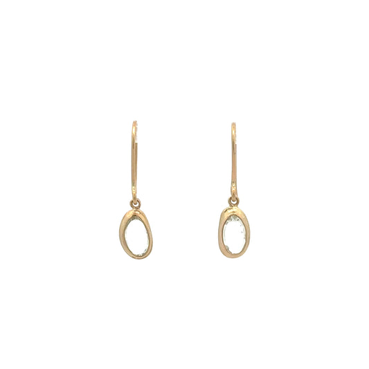pale blue rose-cut sapphire drop earrings