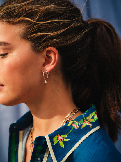 métier / oval clicker hoop earring - single