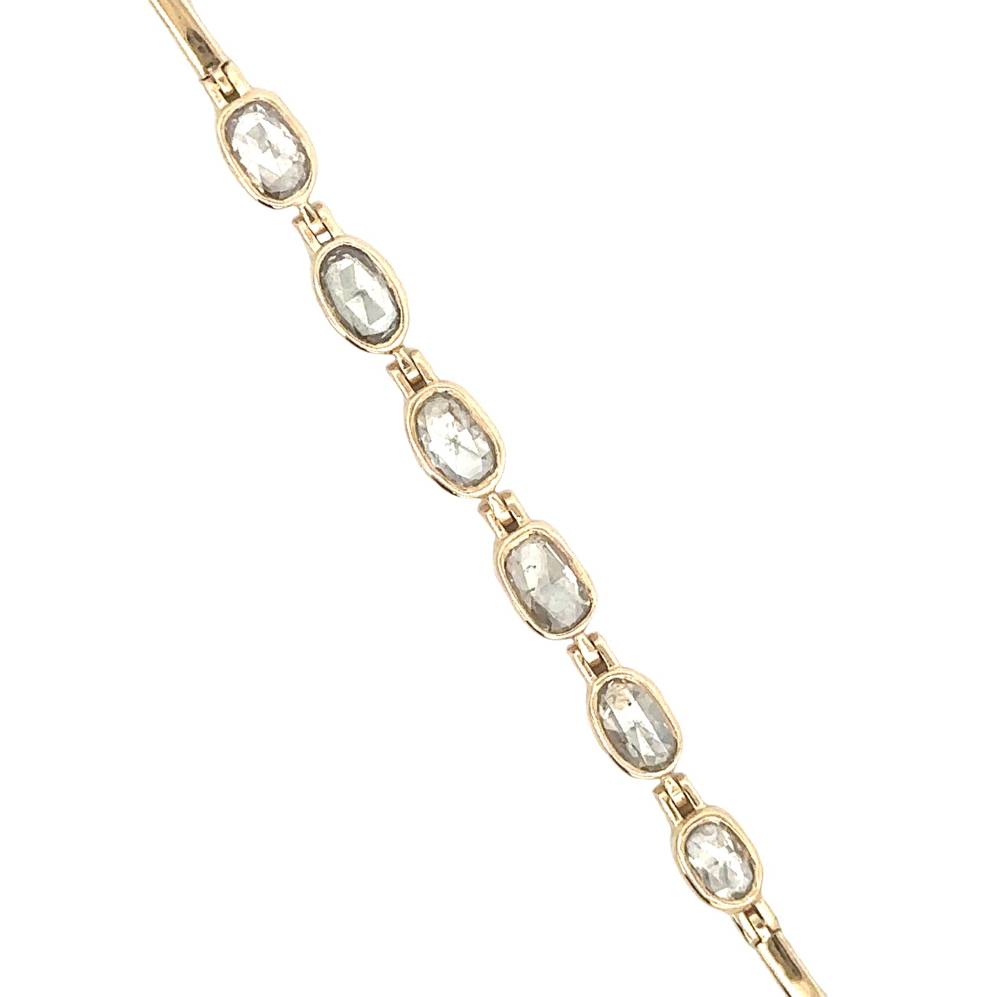 articulated link chain bracelet - grey diamond