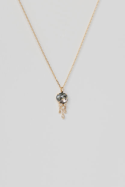smoky tourmaline & dangling diamonds jellyfish necklace