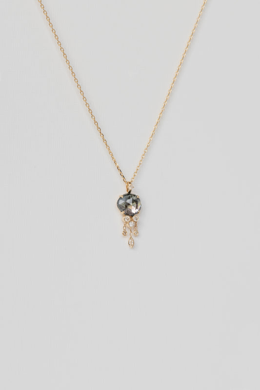 smoky tourmaline & dangling diamonds jellyfish necklace