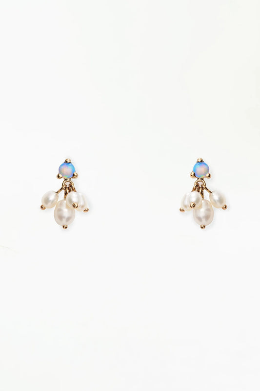 wwake / cloudburst earrings - opal + pearl