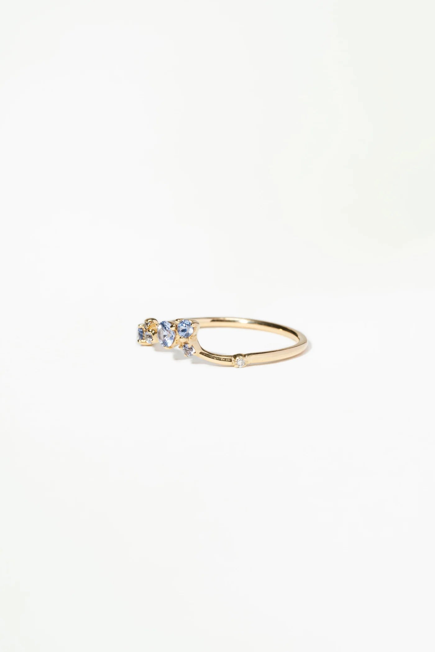 wwake / organic triangle sapphire + diamond ring