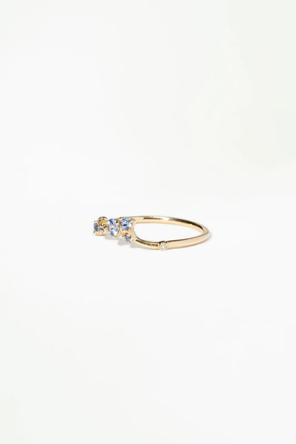 wwake / organic triangle sapphire + diamond ring