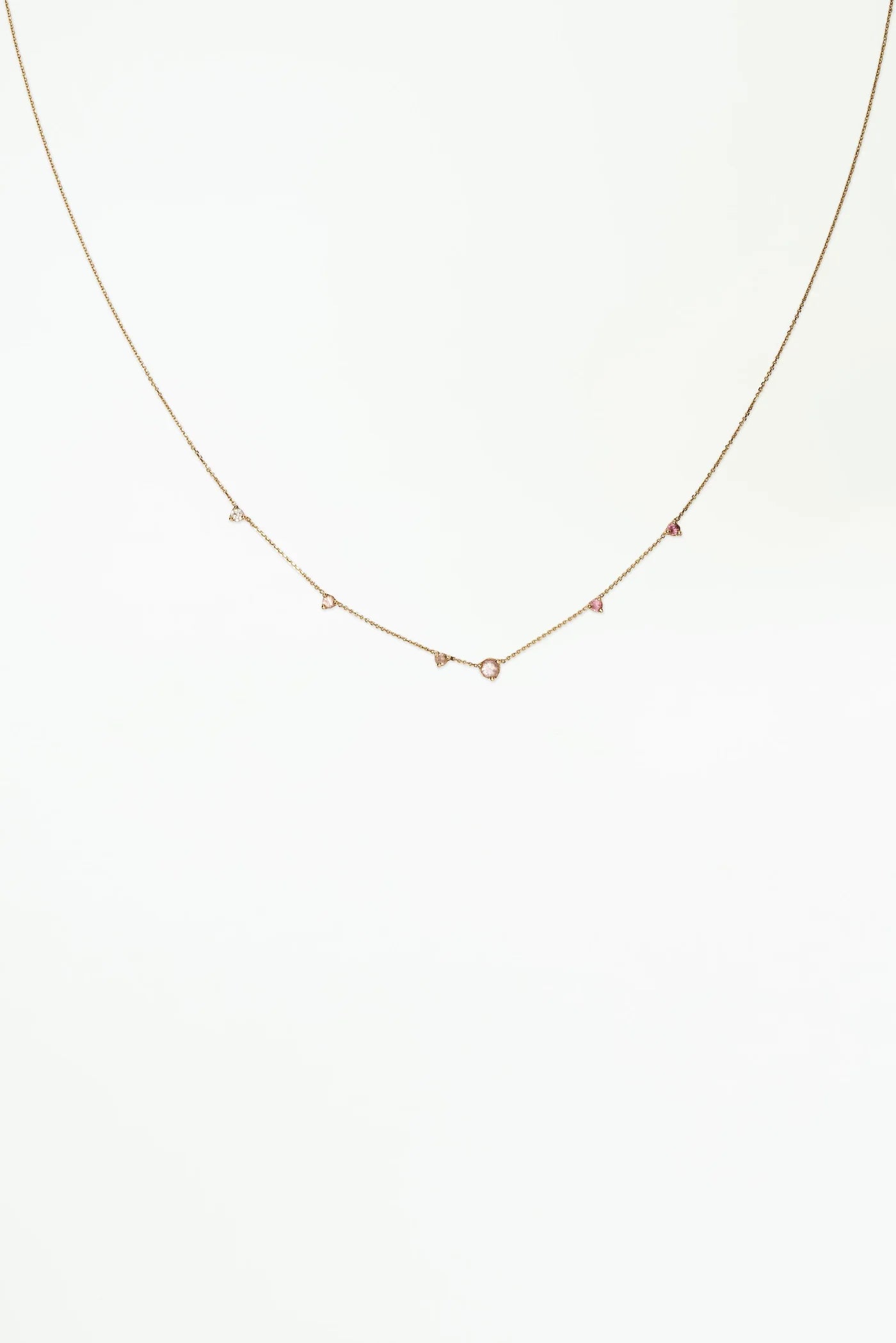 wwake / linear chain necklace - blush