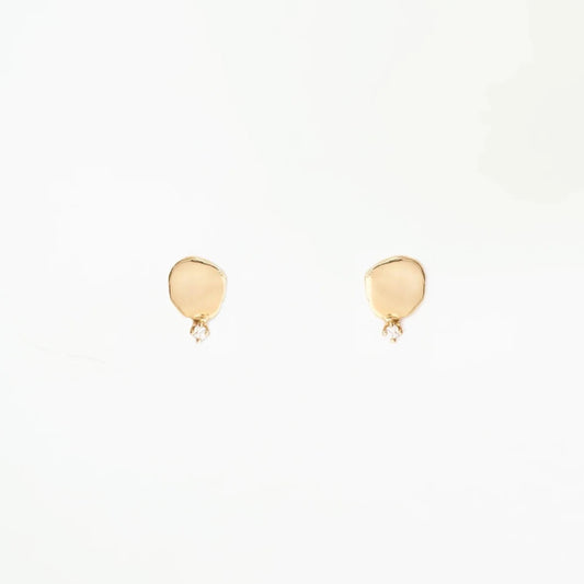 wwake / medium disc stud earring - diamond - single