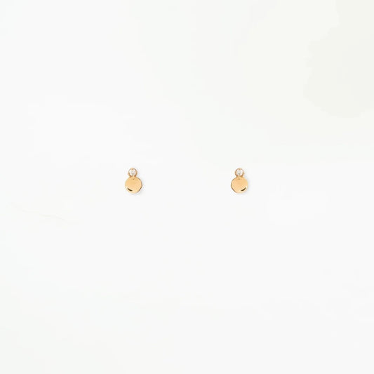 wwake / small disc stud earring - diamond - single