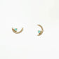 wwake / offset opal arc stud earrings