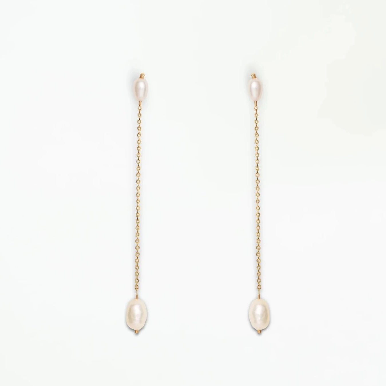 wwake / long pearl shower earring - single